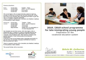 Prospekt Englisch mit Anmeldeformular - Schule St. Catharina
